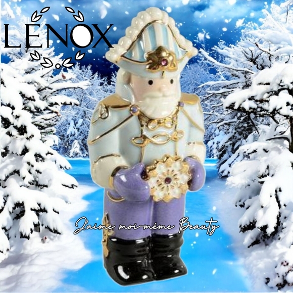 Lenox 7 Inch Jeweled Nutcracker Figurine - Pastel Blue & Purple With Gold Accent